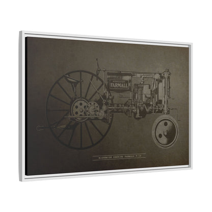 Vintage Farmall F-12 Mechanical Drawing | Framed Wall Art on Canvas