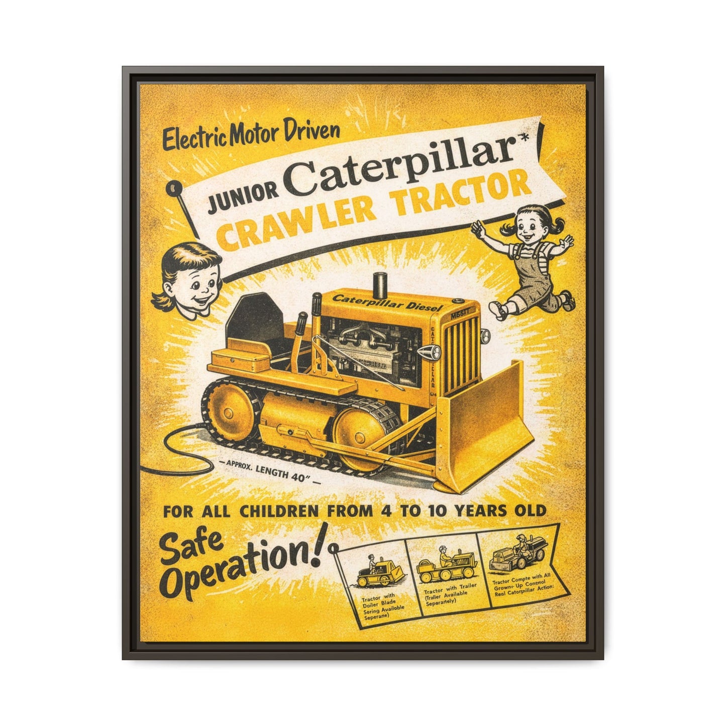 Junior Crawler Vintage Advertisement Art | Framed Wall Art on Canvas
