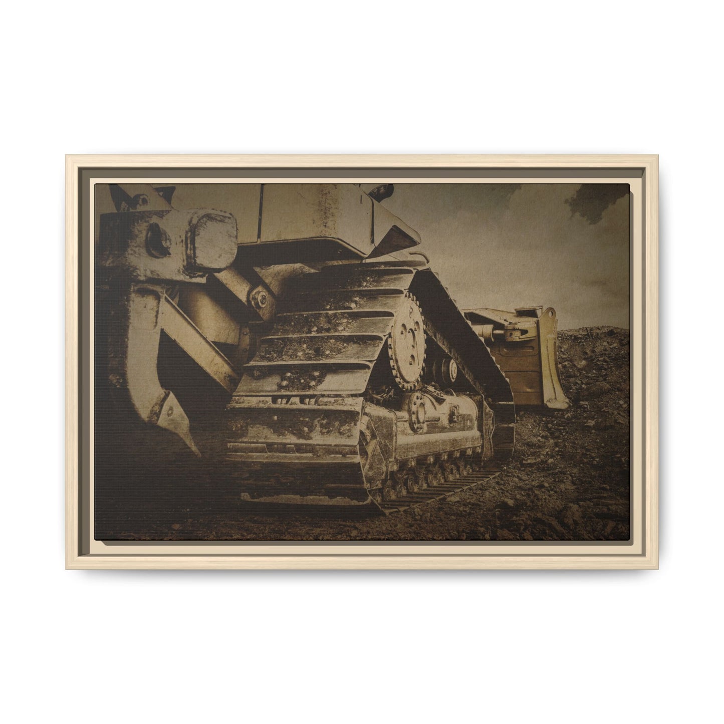 Rocky Dozer Horizon | Framed Wall Art on Stretched Canvas