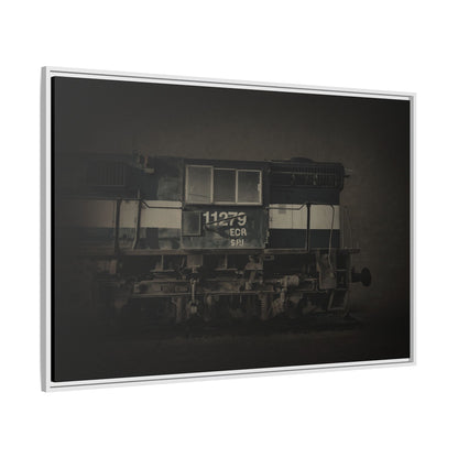 Vintage Diesel Locomotive Engine Matte Canvas Framed