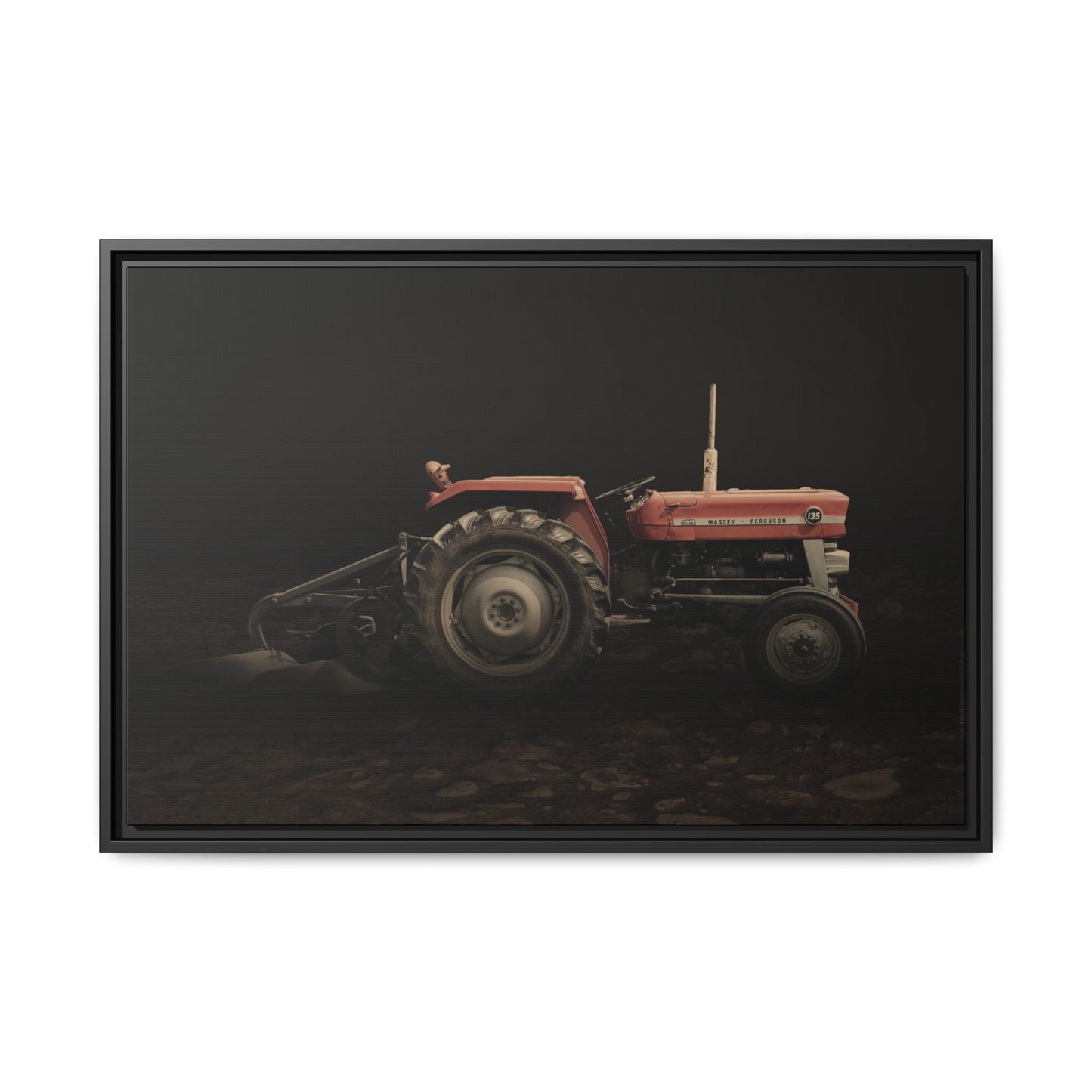 Vintage Massey 135 with Plow Photo Wall Art on Canvas