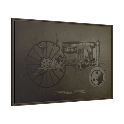 Vintage Farmall F-12 Mechanical Drawing | Framed Wall Art on Canvas