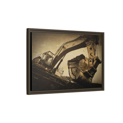 Reaching for Rocks Excavator  | Photo Art on Framed Canvas