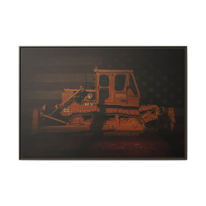 Patriotic D8H Classic Dozer | Framed Wall Art on Stretched Canvas