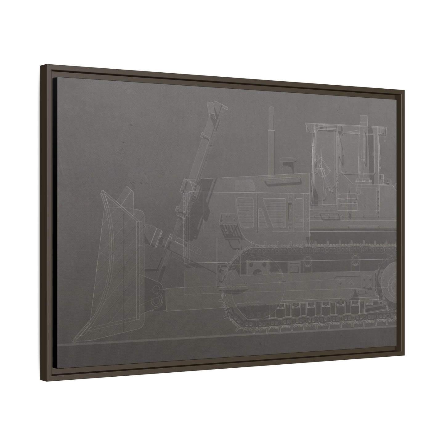 D2 Dozer Side View Technical Drawing | Framed Photo Wall Art on Canvas