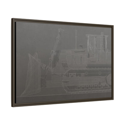 D2 Dozer Side View Technical Drawing | Framed Photo Wall Art on Canvas