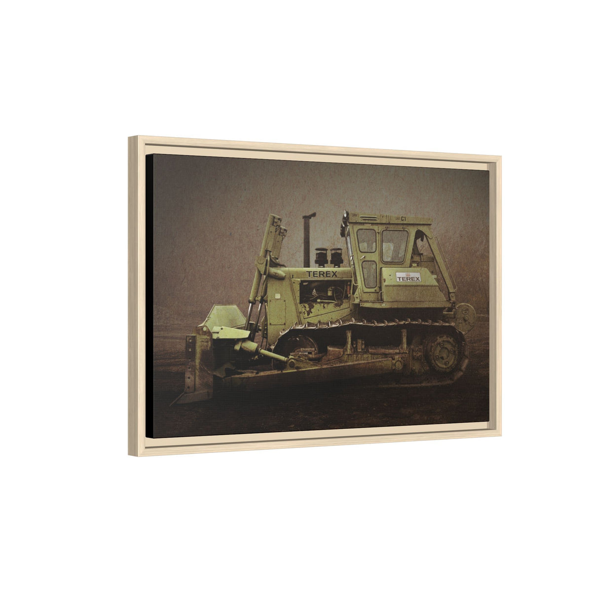 Classic Terex Dozer | Framed Wall Art on Stretched Canvas