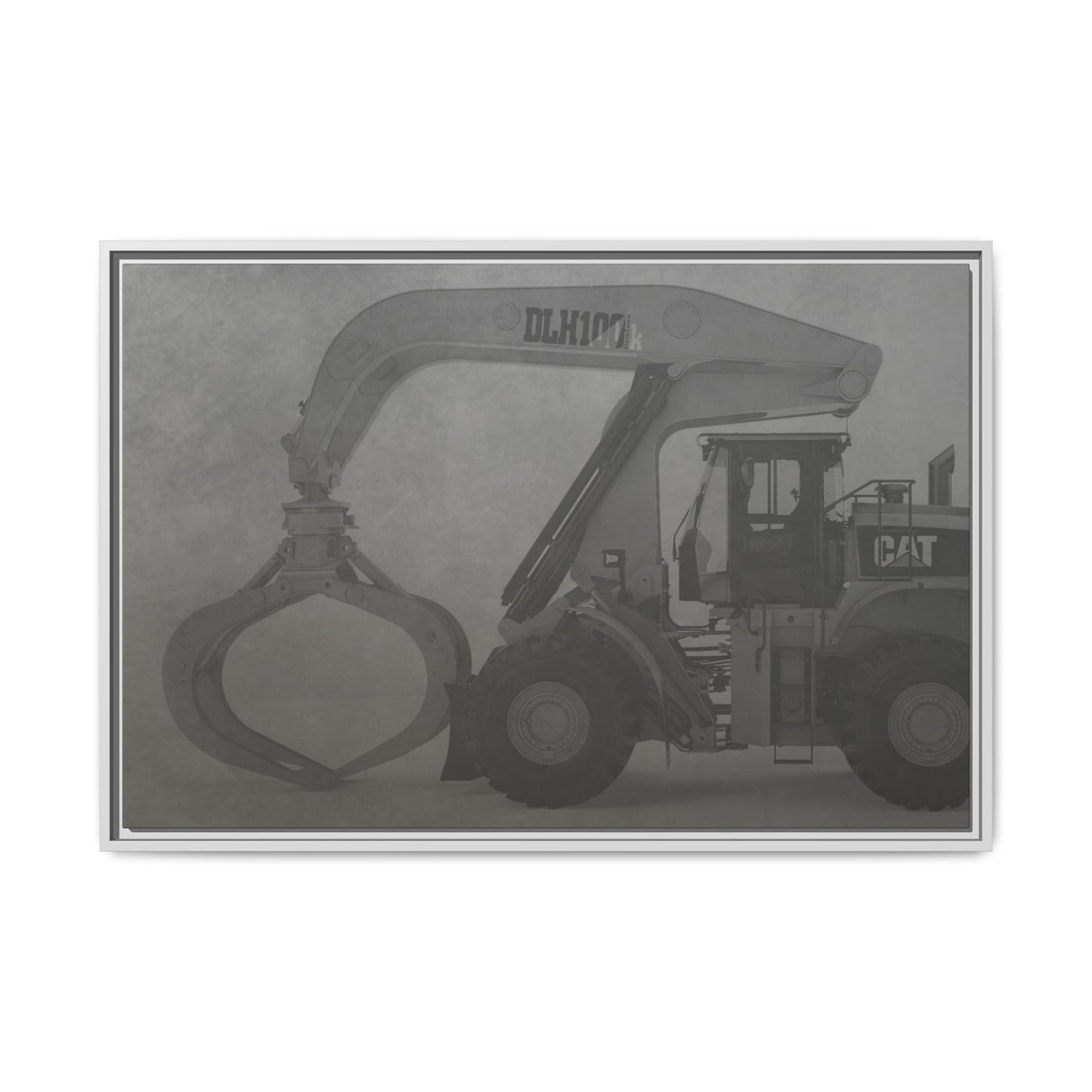 Wheel Loader with Grapple Side View | Framed Photo Wall Art on Canvas