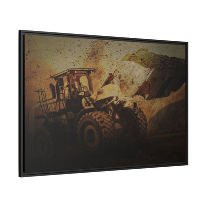 960K Dramatic Loader Action | Framed Wall Art on Stretched Canvas