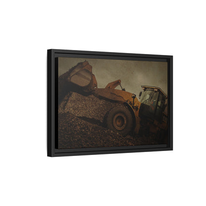 960 Wheel Loader Action| Framed Wall Art on Stretched Canvas