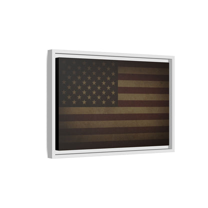 Dark Mood American Flag | Framed Wall Art on Canvas