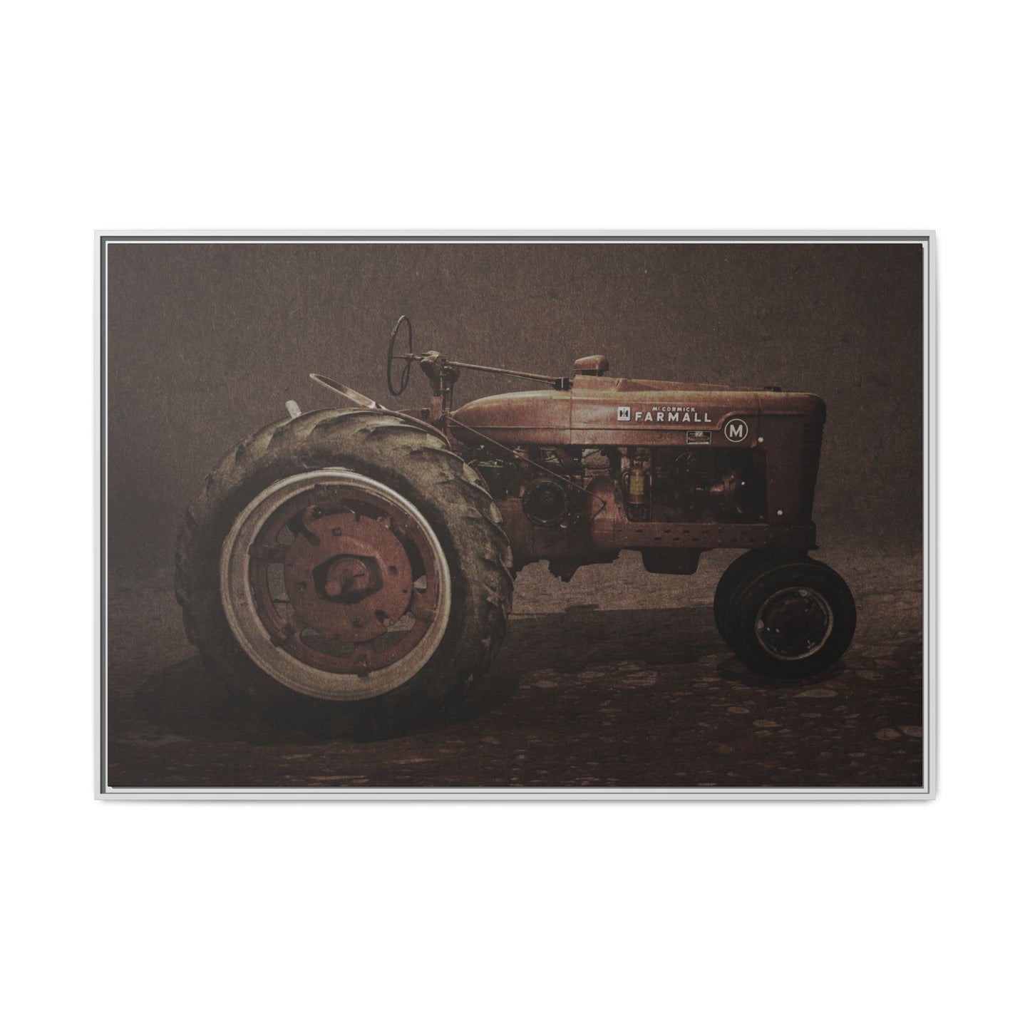 Vintage Farmall M Tractor | Framed Wall Art on Stretched Canvas