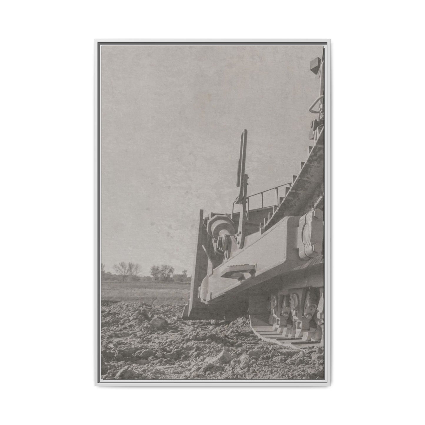 Epic D8 Dozer Triptych | Light Gray | Left Panel | Jondo | Matte Canvas Print (Framed)