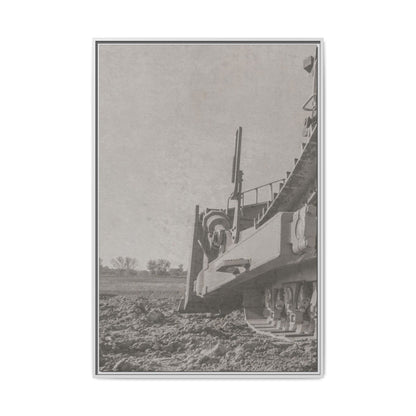 Epic D8 Dozer Triptych | Light Gray | Left Panel | Jondo | Matte Canvas Print (Framed)