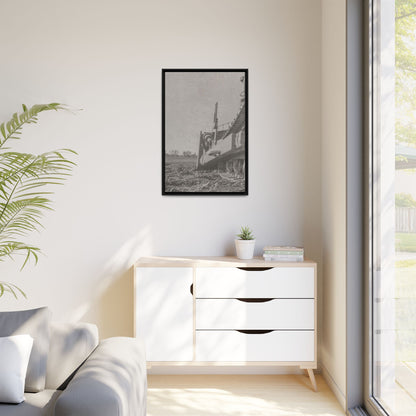Epic D8 Dozer Triptych | Light Gray | Left Panel | Jondo | Matte Canvas Print (Framed)