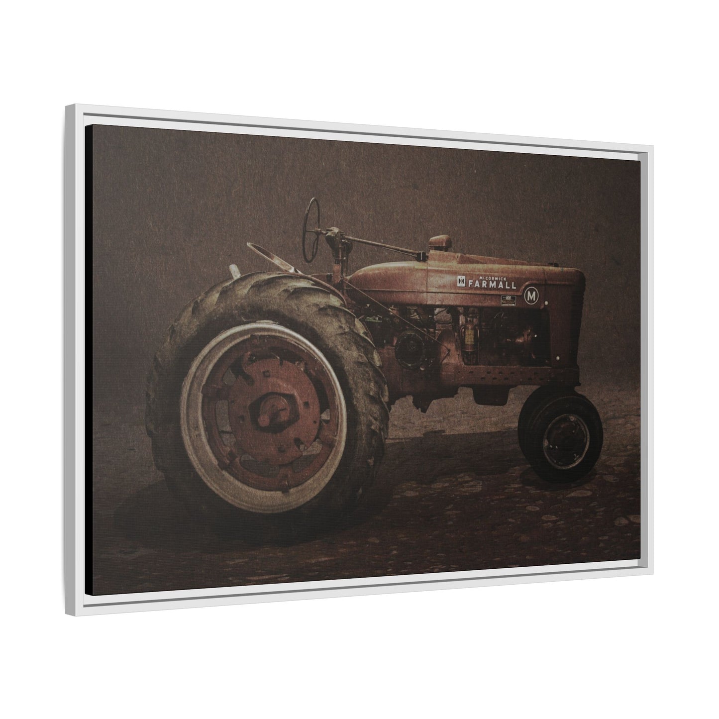 Vintage Farmall M Tractor | Framed Wall Art on Stretched Canvas