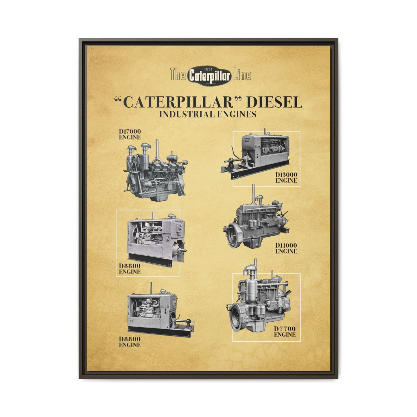 Diesel Power Engine Line Vintage Advertisement | Framed Wall Art on Canvas