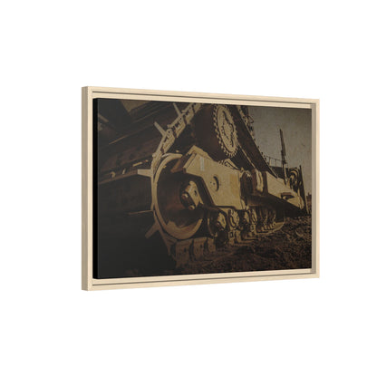 D8 Dramatic Dozer Track | Gold |  Framed Wall art on Stretched Canvas