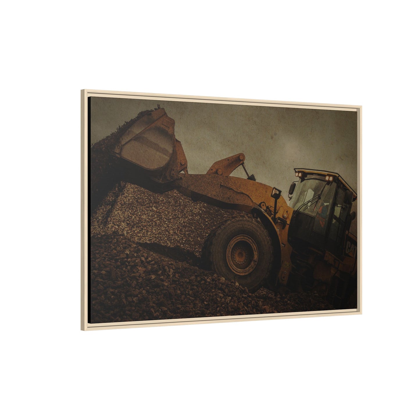 960 Wheel Loader Action| Framed Wall Art on Stretched Canvas