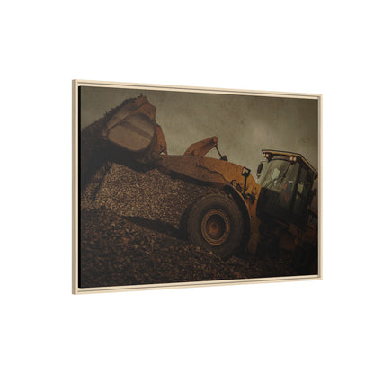 960 Wheel Loader Action| Framed Wall Art on Stretched Canvas