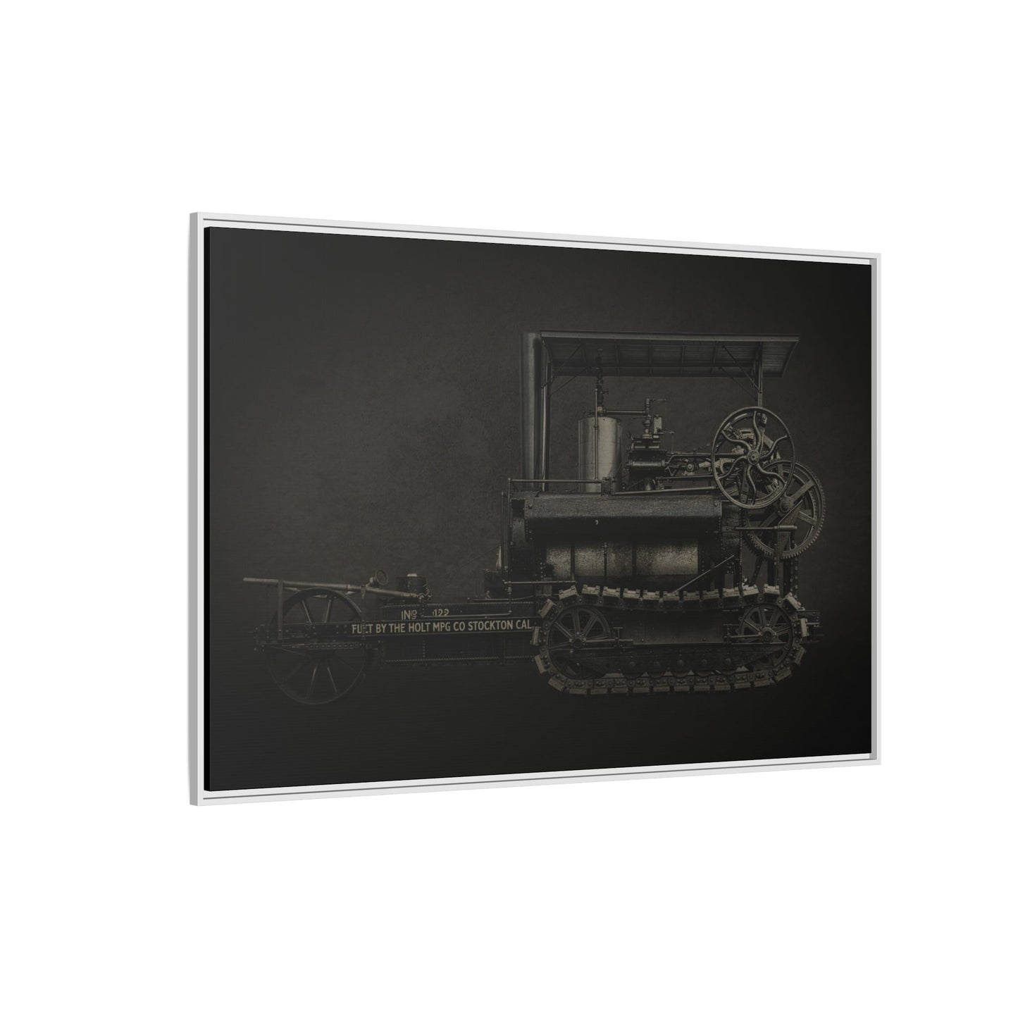 Vintage Holt Crawler Photo Wall Art on Canvas | Industrial Artwork