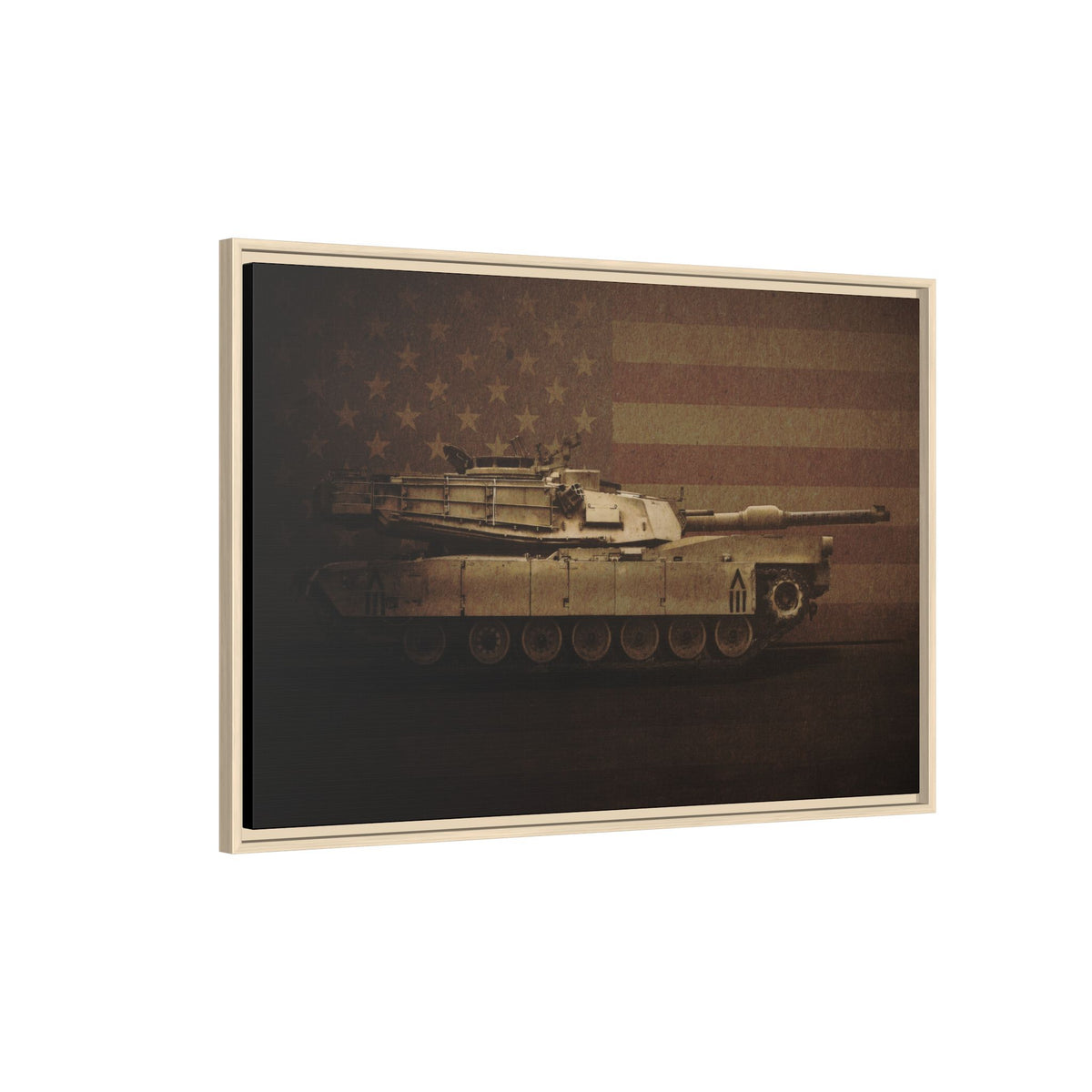 Patriotic Abrams M1 Tank | Framed Wall Art on Stretched Canvas