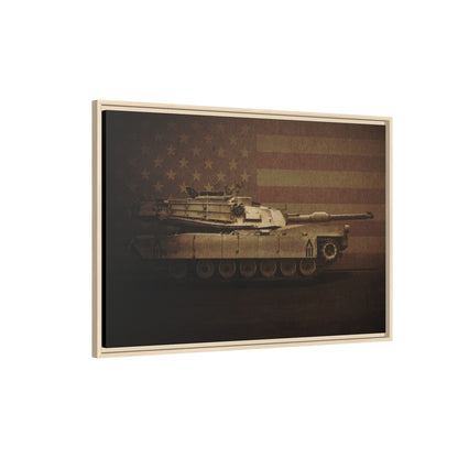 Patriotic Abrams M1 Tank | Framed Wall Art on Stretched Canvas