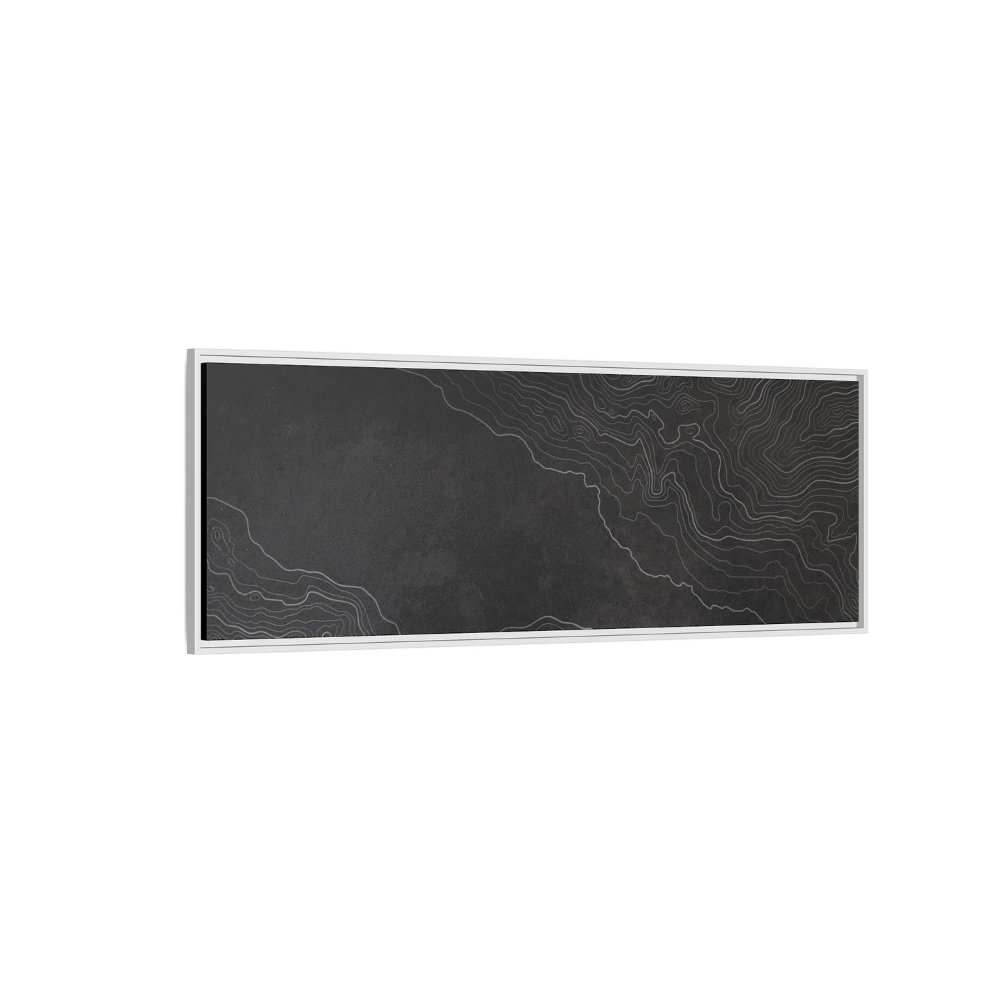 Minimalist Topographic Graphic Art - Framed Canvas