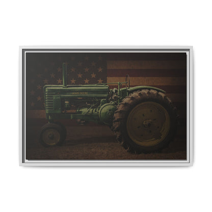 Patriotic John Deere Model G Tractor | Framed Wall Art on Stretched Canvas