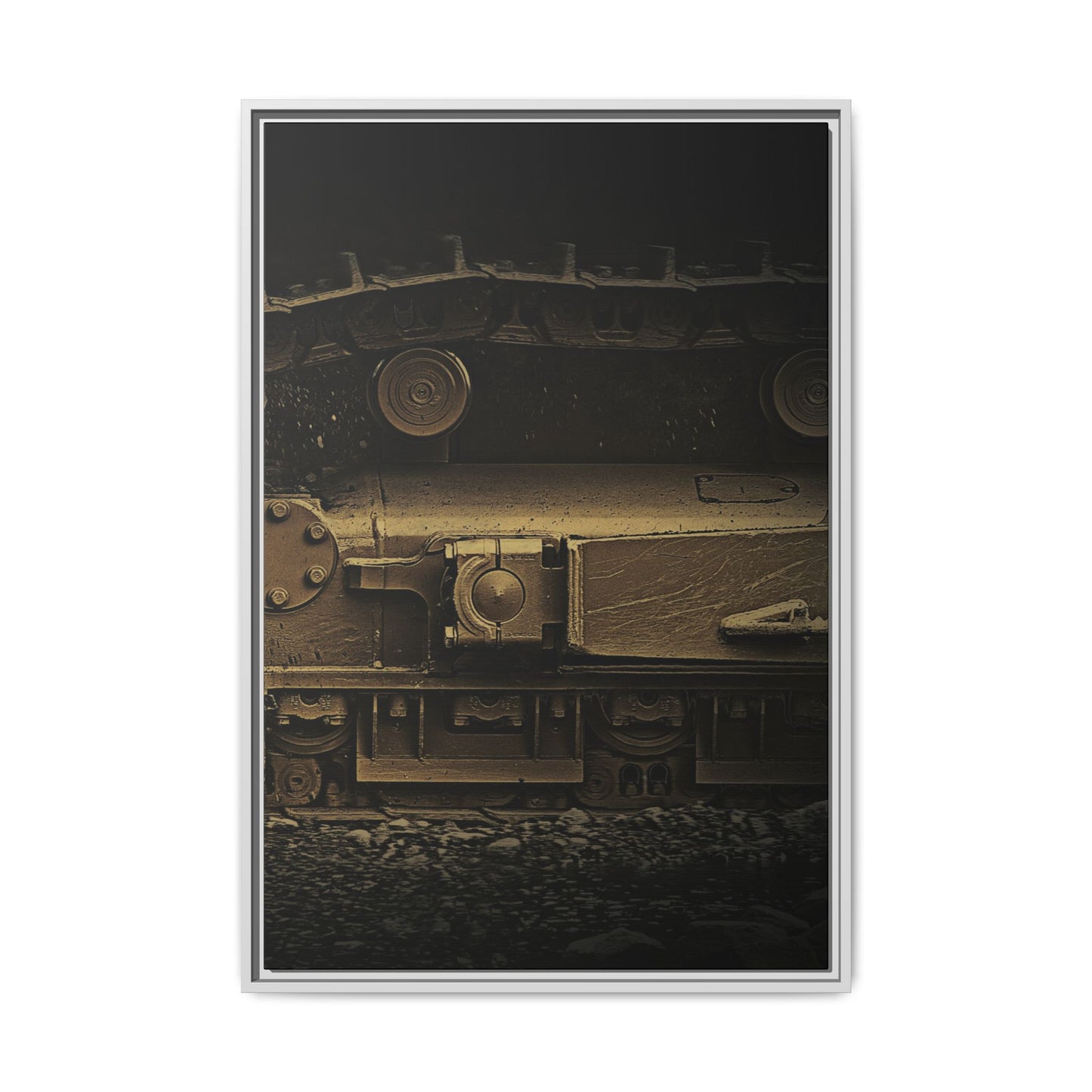 Epic Dozer Track Triptych Left | Matte Canvas Print (Framed)