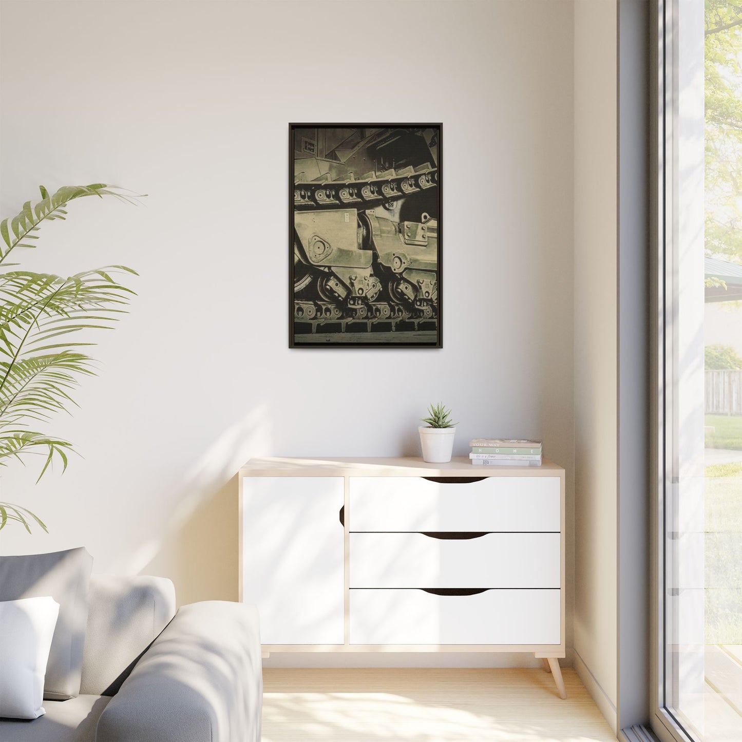 D11 Track Action | Triptych | Center Panel | Framed