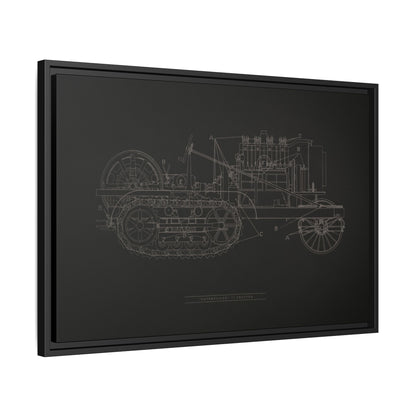 Vintage HOLT Tractor Patent Drawing Industrial Artwork | Framed Wall Art on Stretched Canvas