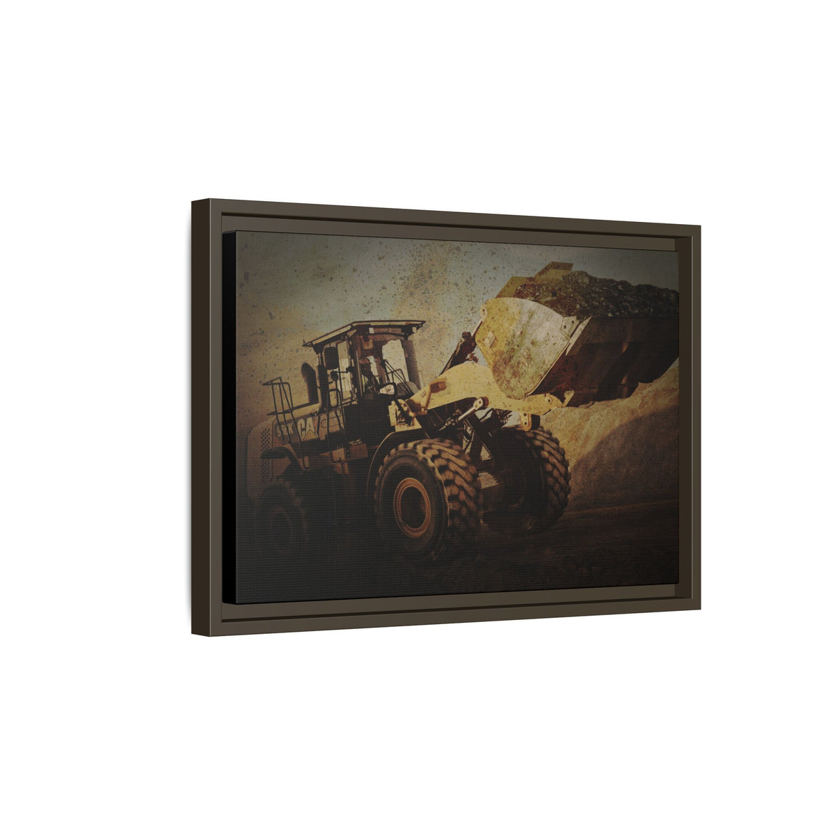 960K Dramatic Loader Action | Framed Wall Art on Stretched Canvas
