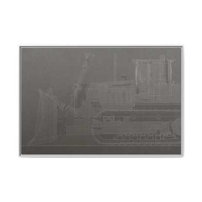 D2 Dozer Side View Technical Drawing | Framed Photo Wall Art on Canvas