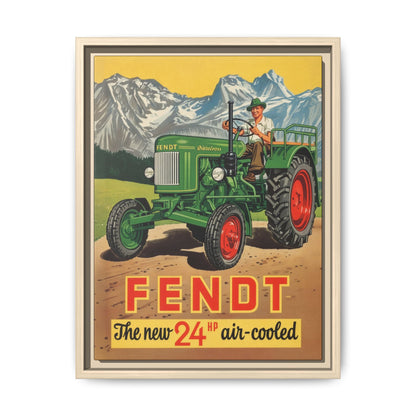 Vintage Fendt Air Cooled 24 Advertisement- Vintage Wall Art on Framed Canvas