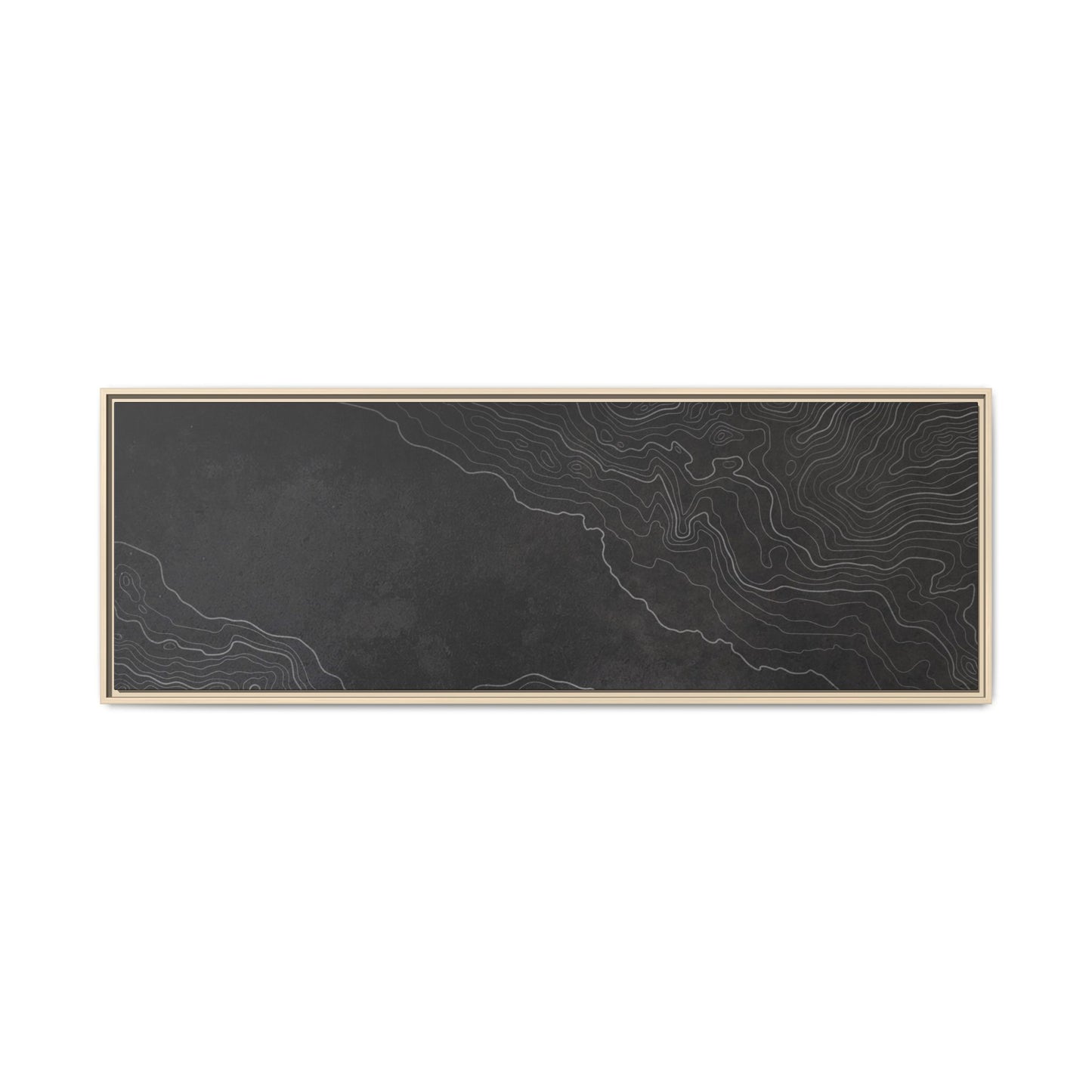 Minimalist Topographic Graphic Art - Framed Canvas