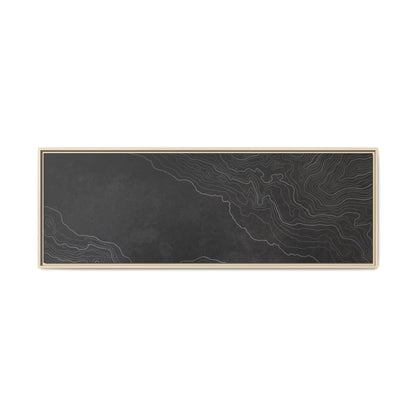 Minimalist Topographic Graphic Art - Framed Canvas