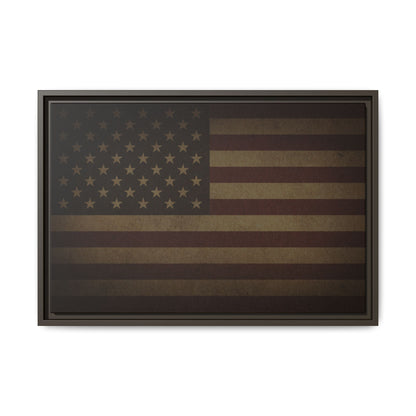 Dark Mood American Flag | Framed Wall Art on Canvas