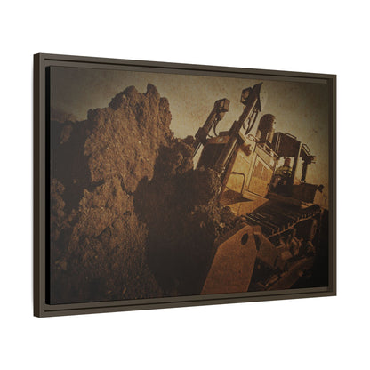 Big Dirt D8 Dozer Action| Gold | Framed | Wall Art on Stretched Canvas
