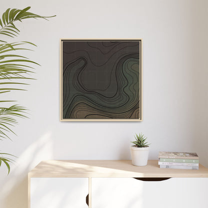 Abstract Topographic Tryptich | Printify Choice | MIddle | Framed