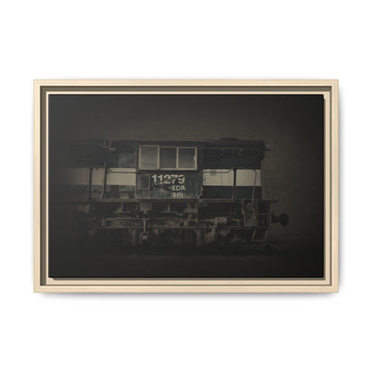 Vintage Diesel Locomotive Engine Matte Canvas Framed