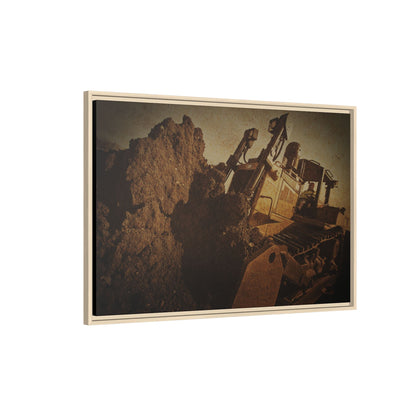 Big Dirt D8 Dozer Action| Gold | Framed | Wall Art on Stretched Canvas
