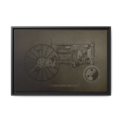 Vintage Farmall F-12 Mechanical Drawing | Framed Wall Art on Canvas