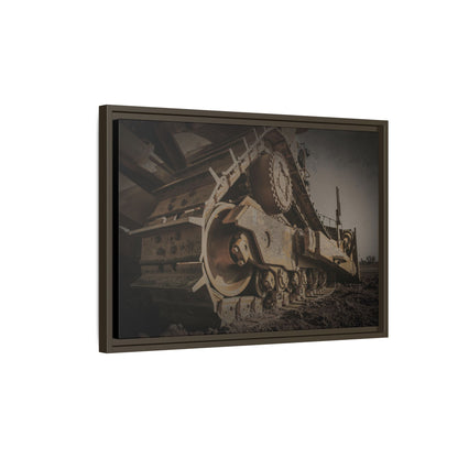 D8 Dramatic Dozer Track | Dark Gray |  Framed Wall art on Stretched Canvas