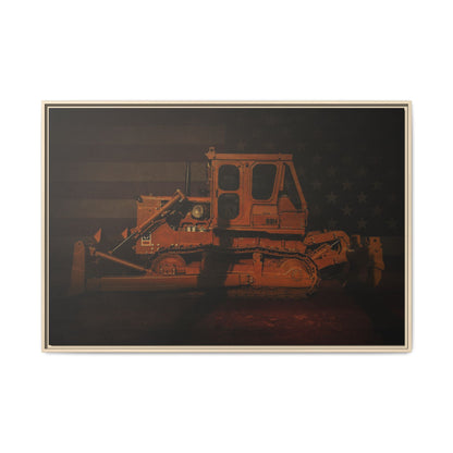 Patriotic D8H Classic Dozer | Framed Wall Art on Stretched Canvas