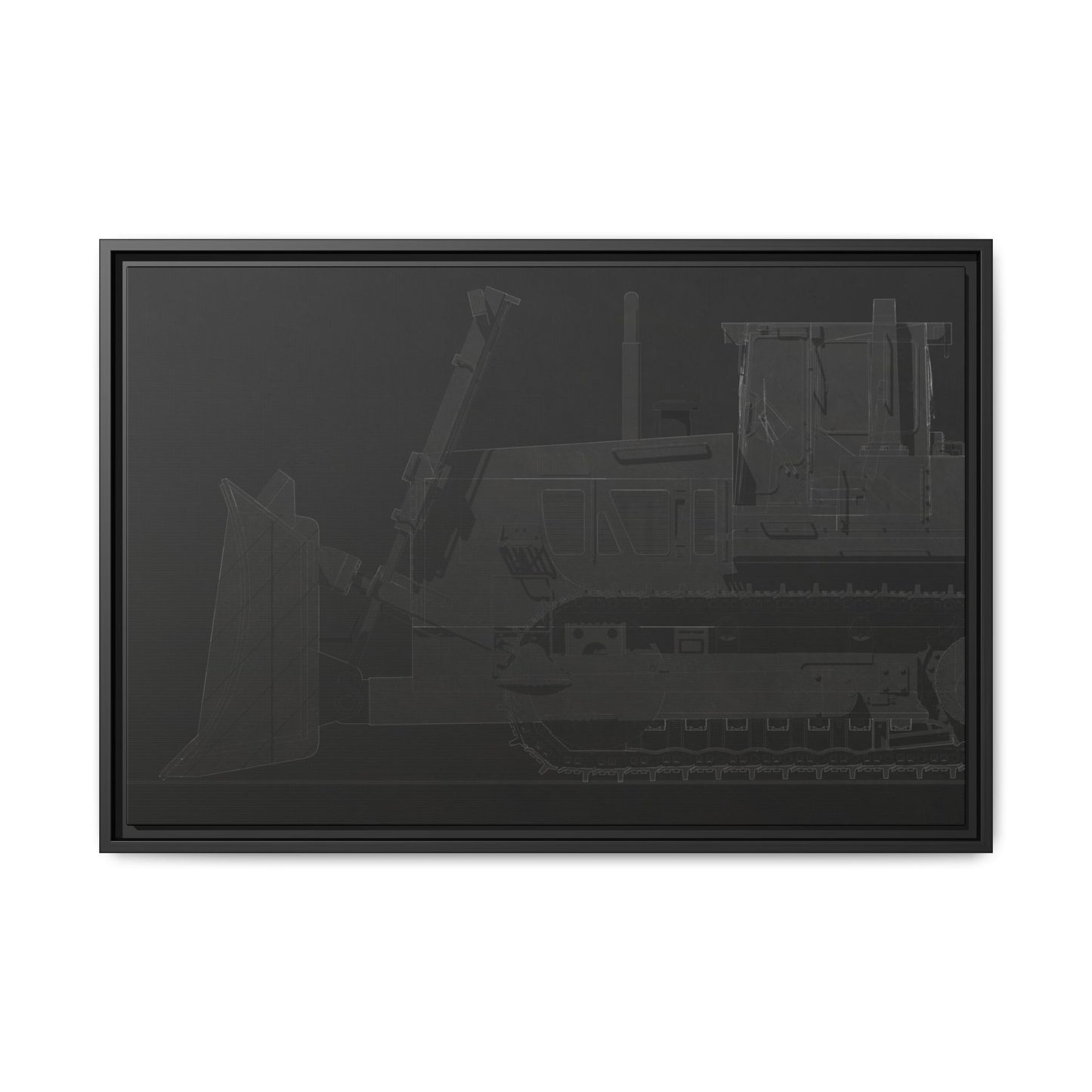 D2 Dozer Side View Technical Drawing | Framed Photo Wall Art on Canvas