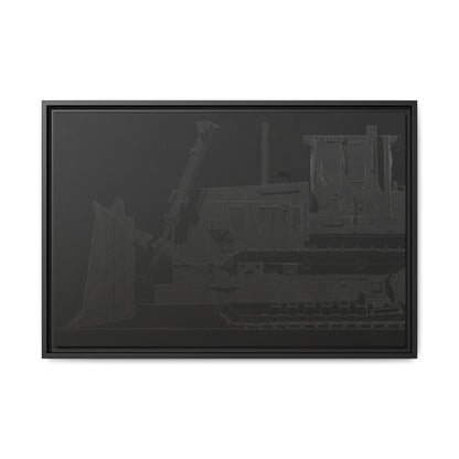 D2 Dozer Side View Technical Drawing | Framed Photo Wall Art on Canvas