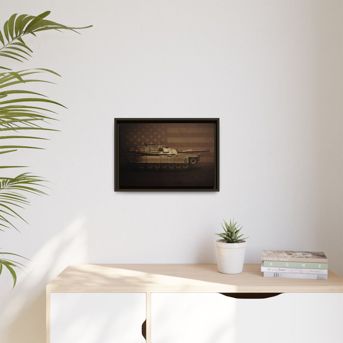 Patriotic Abrams M1 Tank | Framed Wall Art on Stretched Canvas