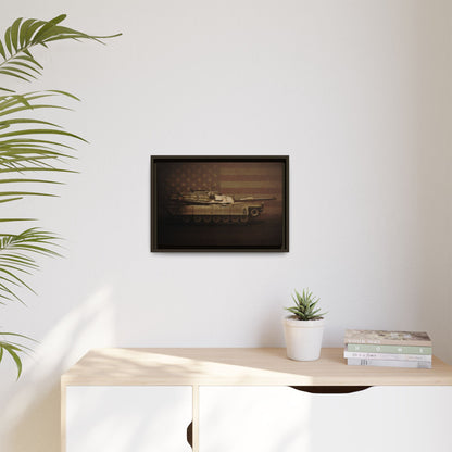 Patriotic Abrams M1 Tank | Framed Wall Art on Stretched Canvas