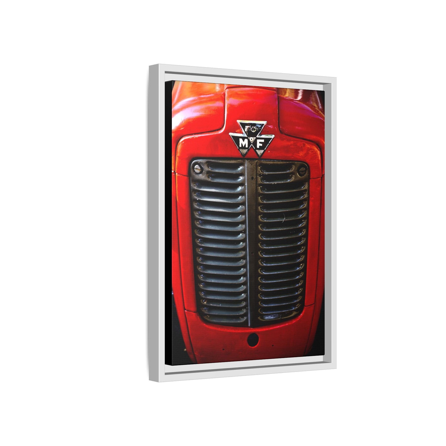 Vintage Massey Ferguson Tractor Grill Matte Canvas Framed | Farm Machinery Wall Art